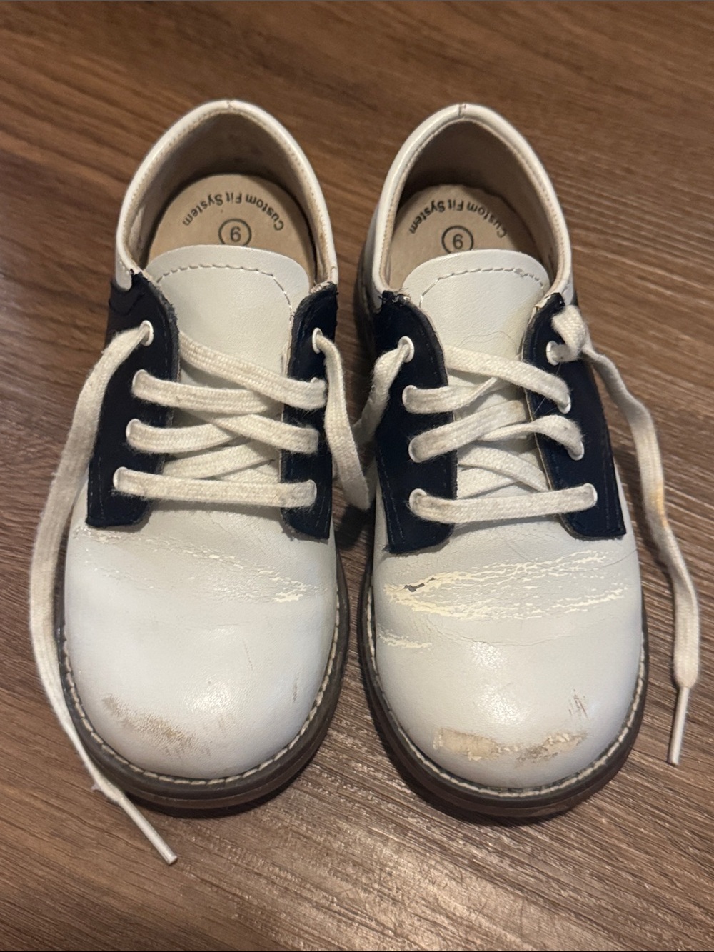 Navy and white Footmates